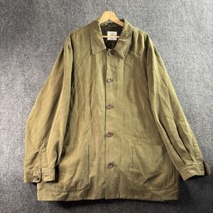 Bill Robinson Mens Five Button Tencel Jacket XL Green